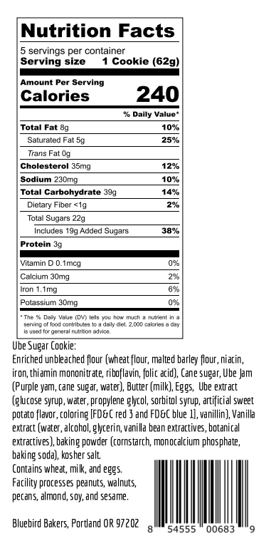 Ube Sugar Cookie